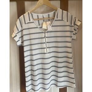 NWT Top Women’s Shirt Small $30 Stripe White Black